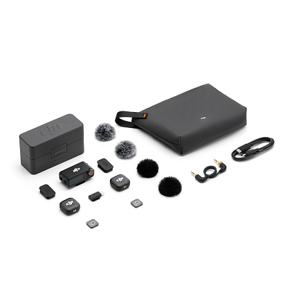 Беспроводной микрофон DJI Mic 3 (2 TX + 1 RX + зарядный футляр), черный Фото 5