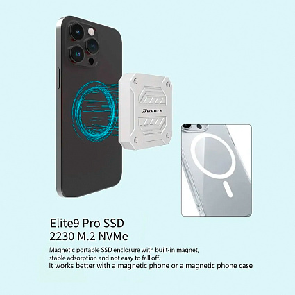 Внешний SSD Reletech Elite9 Pro Magnetic Portable 2 Тб, белый Фото 12