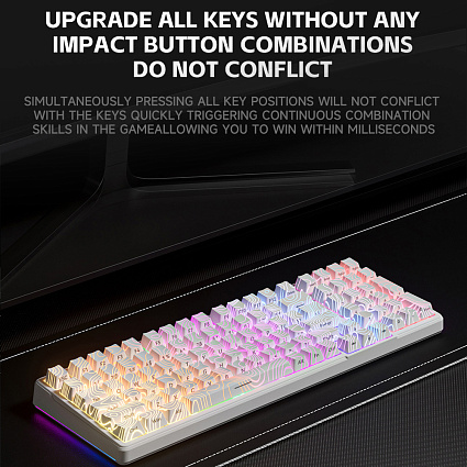 Беспроводная клавиатура Furycube K99 PRO ENG, Platinum Switch, белый Фото 6