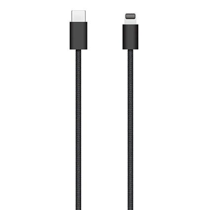 Плетеный кабель Apple Lightning to USB-C, 1 м, черный Фото 1