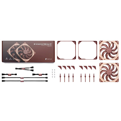Комплект кулеров Noctua NF-A14x25 G2 PWM Sx2-PP, 140 мм, коричневый Фото 7