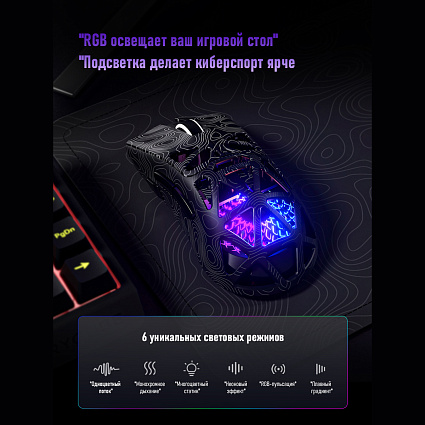 Беспроводная игровая мышь Furycube G11 ультралегкая, черный Фото 19