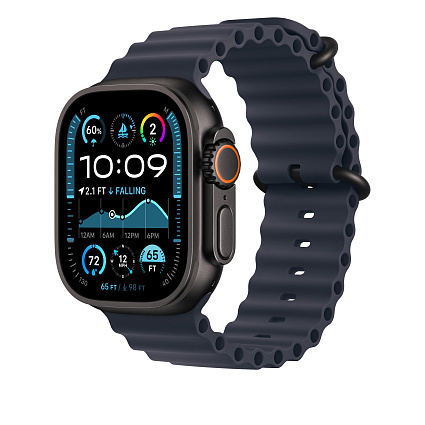 Ремешок Apple Watch 49мм Navy Ocean Band - Black Titanium Finish (MYPA3) Фото 2