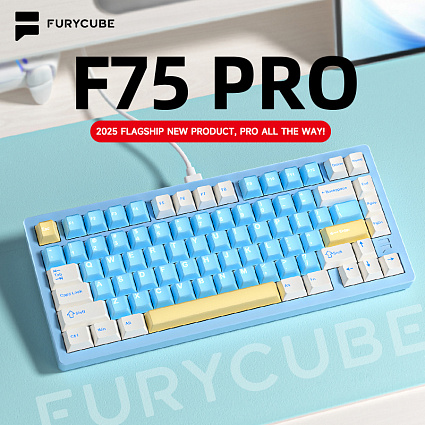Беспроводная клавиатура CyberLynx F75 PRO ENG, синий Фото 2