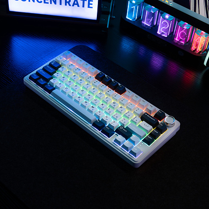 Беспроводная клавиатура CyberLynx RX75, Flow Blue Switch, белый Фото 10