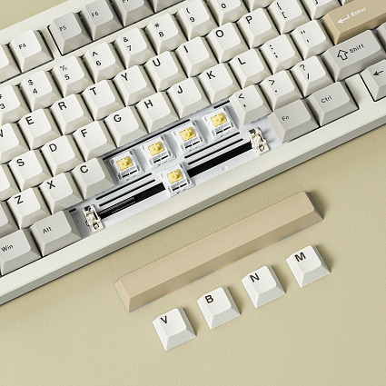 Беспроводная клавиатура CyberLynx F75 SE ENG, Platinum Switch, белый Фото 5