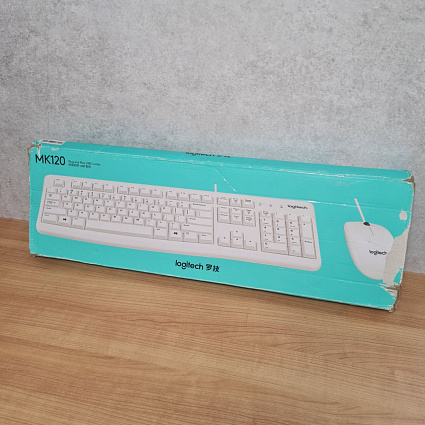 Клавиатура и мышь Logitech MK120, белый Фото 2