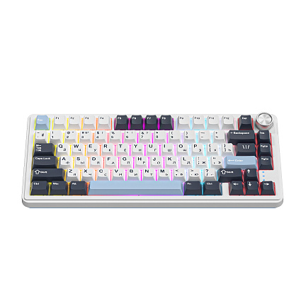 Беспроводная клавиатура CyberLynx RX75, Flow Blue Switch, белый Фото 1