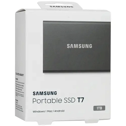 Внешний SSD диск Samsung T7 1ТБ, серый (MU-PC1T0T) Фото 2