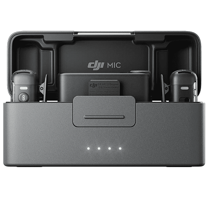 Комплект микрофонов DJI Mic 2 Bundle (2 TX + 1 RX + зарядный кейс), серый Фото 2