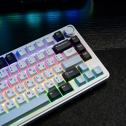 Беспроводная клавиатура CyberLynx RX75, Flow Blue Switch, белый Фото 9