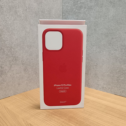 Чехол Apple MagSafe для iPhone 12 Pro Max, кожа, красный (PRODUCT)RED Фото 2