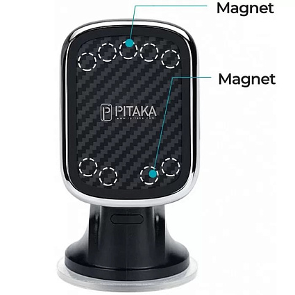 Автодержатель с беспроводной зарядкой Pitaka MagEZ Mount Qi Suction Cup, черный Фото 4