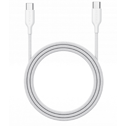 Кабель PITAKA USB-C - USB-C в оплетке, белый (FB2302W) Фото 1