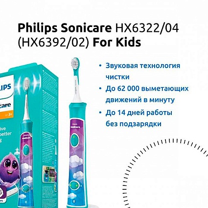 Электрическая зубная щетка Philips Sonicare HX6322/04 For Kids Фото 2