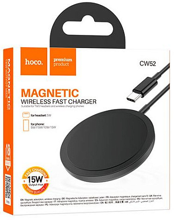 Беспроводное зарядное устройство Hoco CW52, черный Фото 4