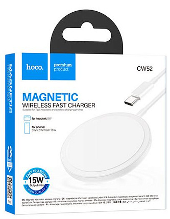 Беспроводное зарядное устройство Hoco CW52, белый Фото 3