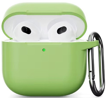 Силиконовый защитный чехол для AirPods 4, светло-зелёный (Matcha green) Фото 1