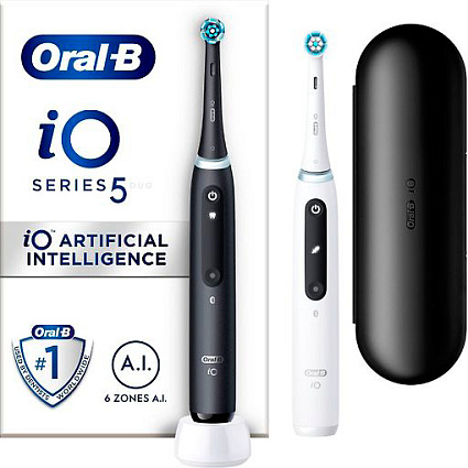 Электрическая зубная щетка Oral-B iO Series 5, черный + белый Фото 2